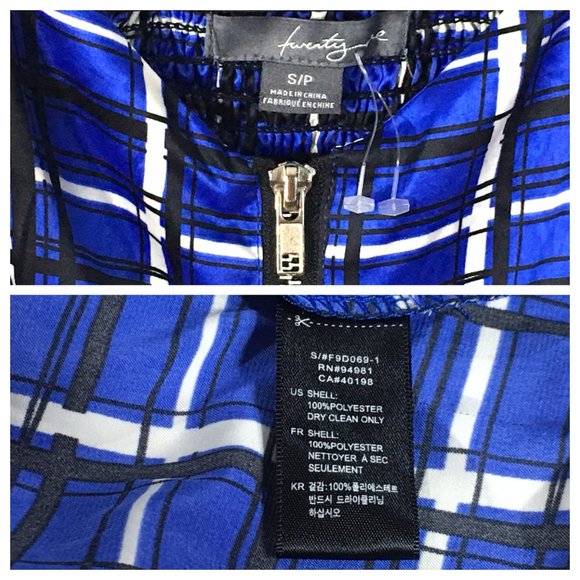 Forever Twenty One 21 Tank Top Blouse Shirt / Mini Dress S Plaid Blue Black - Picture 3 of 10